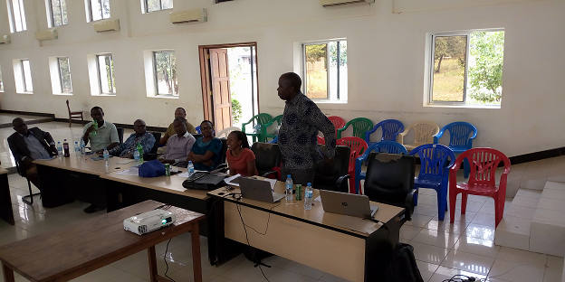 Prof. Japhet J. Kashaigili introducing DCP project to experts from the Kilombero District Council